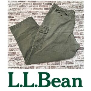 L.L. Bean Pants Tropic Weight Cargo Classic Fit Straight Green Sunwashed 40x28‎
